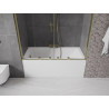 Mexen Velar Duo sprchová zástenka 2-krídlová posuvná 150 x 150 cm, transparentná, zlatá - 896-150-000-02-50