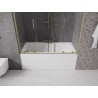 Mexen Velar Duo zástenka na vaňu, 2-krídlová posuvná 150 x 150 cm, transparentná, zlatá kartáčovaná - 896-150-000-02-55