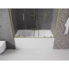 Mexen Velar Duo vaňový paraván 2-krídlový posuvný 160 x 150 cm, transparentný, zlatý brúsený - 896-160-000-02-55