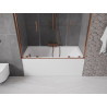 Mexen Velar Duo sprchový záves 2-krídlový posuvný 150 x 150 cm, transparentný, ružové zlato - 896-150-000-02-60