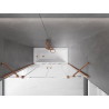 Mexen Velar Duo sprchový záves 2-krídlový posuvný 150 x 150 cm, transparentný, ružové zlato - 896-150-000-02-60