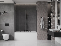 Mexen Velar Duo vaňová zástena dvojkrídlová Posuvný 150 x 150 cm, Priehľadné, gun gray kefovaný - 896-150-000-02-66