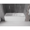 Mexen Velar Dvojitá vaňová zástenka 2-krídlová posuvná 200 x 150 cm, transparentná, chróm - 896-200-000-02-01