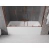 Mexen Velar Duo vaňová zástena dvojkrídlová Posuvný 200 x 150 cm, Priehľadné, Zlatoružová - 896-200-000-02-60