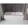Mexen Velar Duo vaňová zástena dvojkrídlová Posuvný 200 x 150 cm, Priehľadné, Zlatoružová - 896-200-000-02-60
