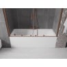Mexen Velar Duo vaňová zástena dvojkrídlová Posuvný 200 x 150 cm, Priehľadné, kefovaná meď - 896-200-000-02-65