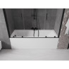 Mexen Velar Dvojkrídlový vaňový paraván Duo posuvný 170 x 150 cm, transparentný, čierny - 896-170-000-02-70