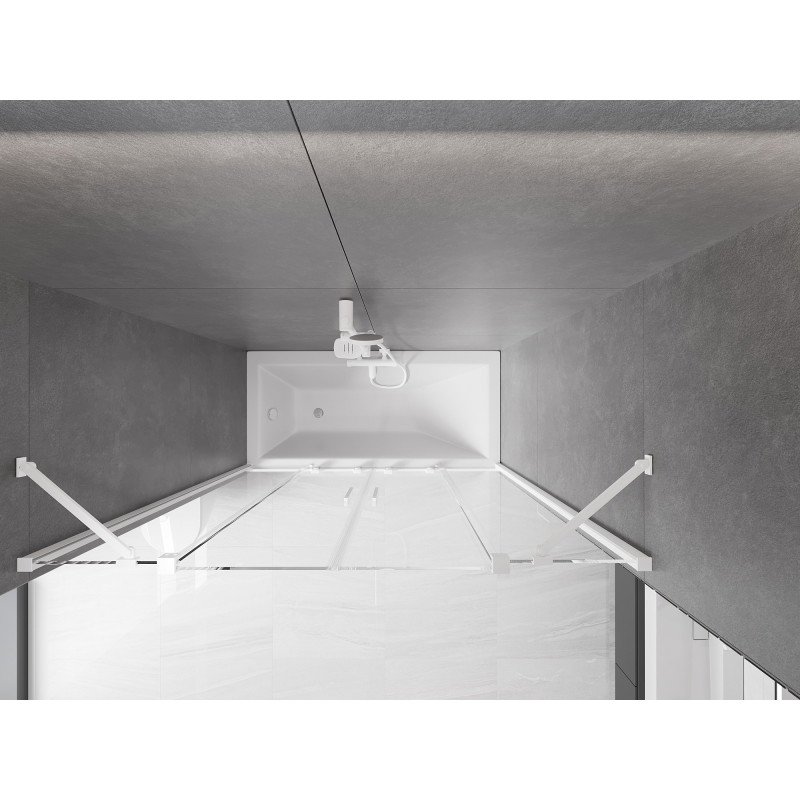 Mexen Velar Duo vaňová zástena, dvojdielna posuvná 150 x 150 cm, transparentná, biela - 896-150-000-02-20