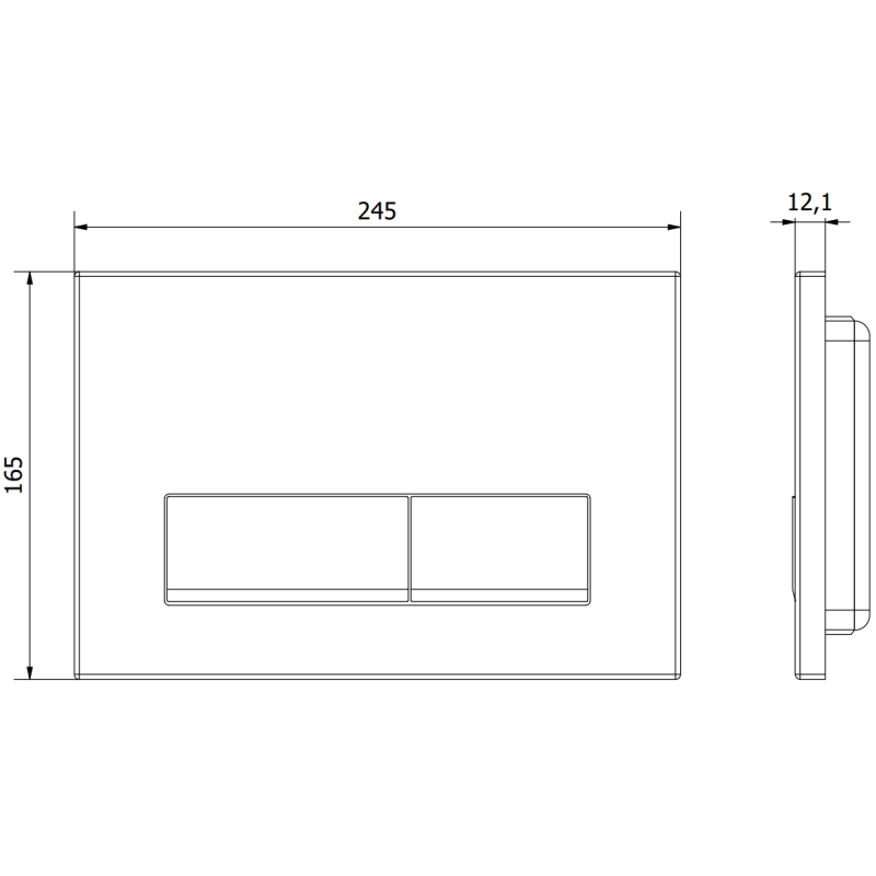 Mexen Fenix 12 splachovacie tlačidlo, čierny matný - 601203