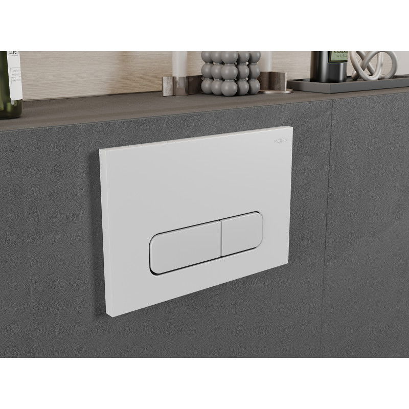 Mexen Fenix 02 splachovací tlačidlo, biela matná - 600220