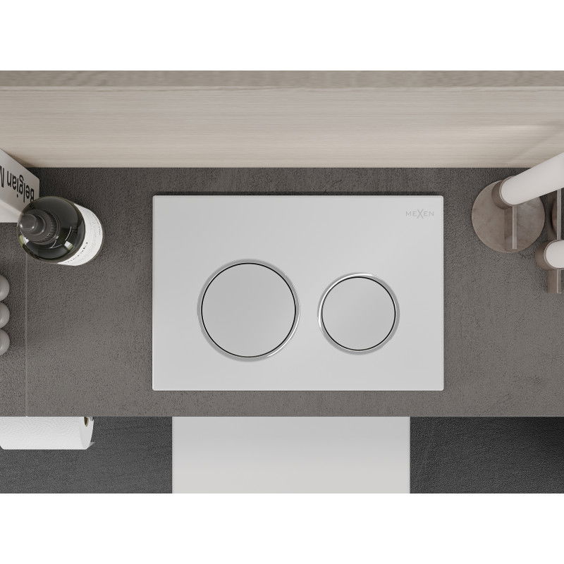 Mexen Fenix 07 XS splachovacie tlačidlo, biely matný - 600720