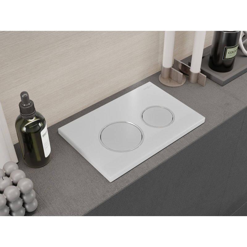 Mexen Fenix 07 XS splachovacie tlačidlo, biely matný - 600720