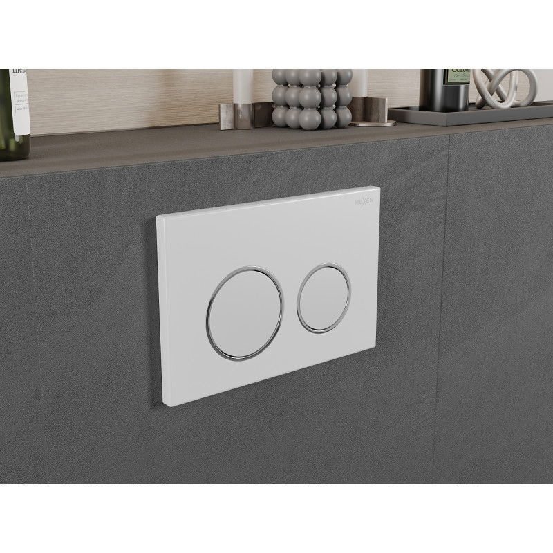 Mexen Fenix 07 XS splachovacie tlačidlo, biely matný - 600720