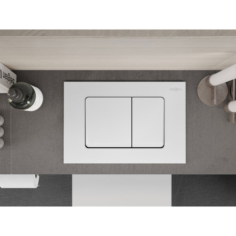 Mexen Fenix 10 XS splachovací tlačidlo, biely matný - 601020