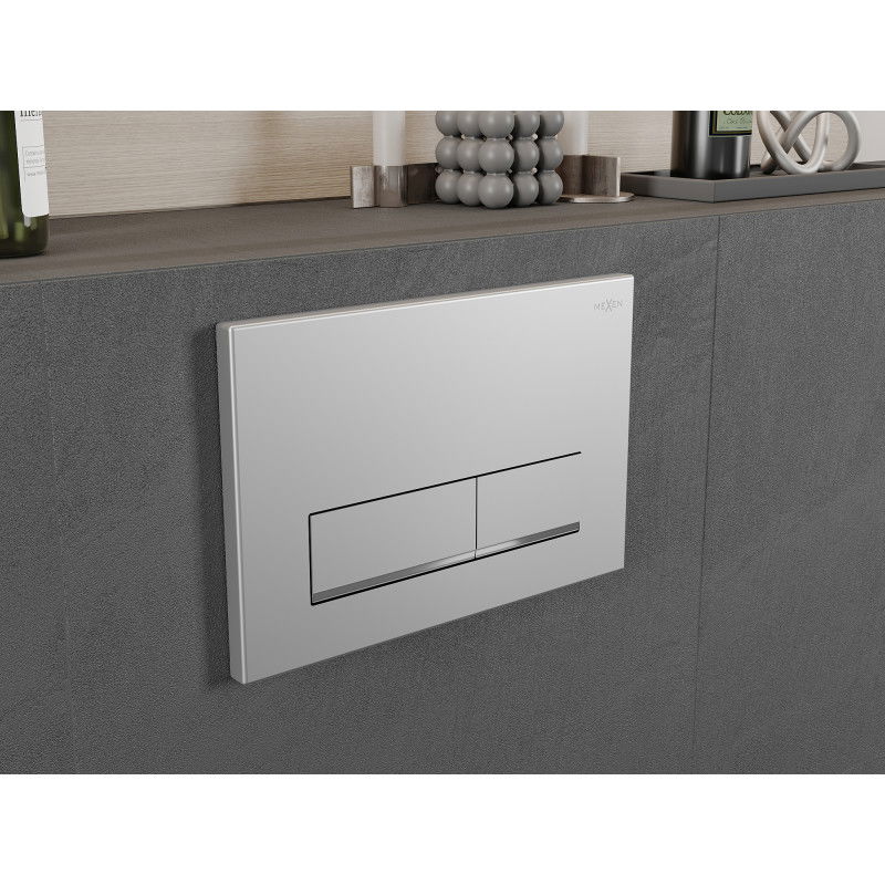 Mexen Fenix 12 splachovacie tlačidlo, matný chróm - 601202