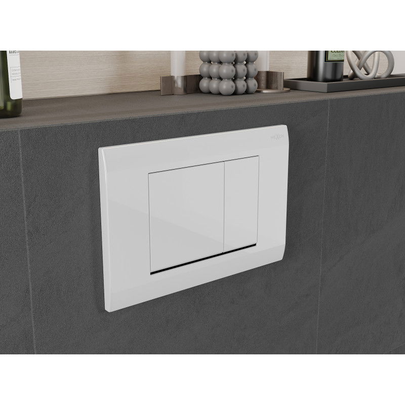 Mexen Fenix 01 splachovacie tlačidlo, biely lesklý - 600100