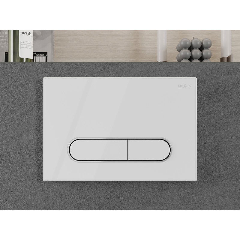 Mexen Fenix 11 splachovacie tlačidlo, biely lesklý - 601100