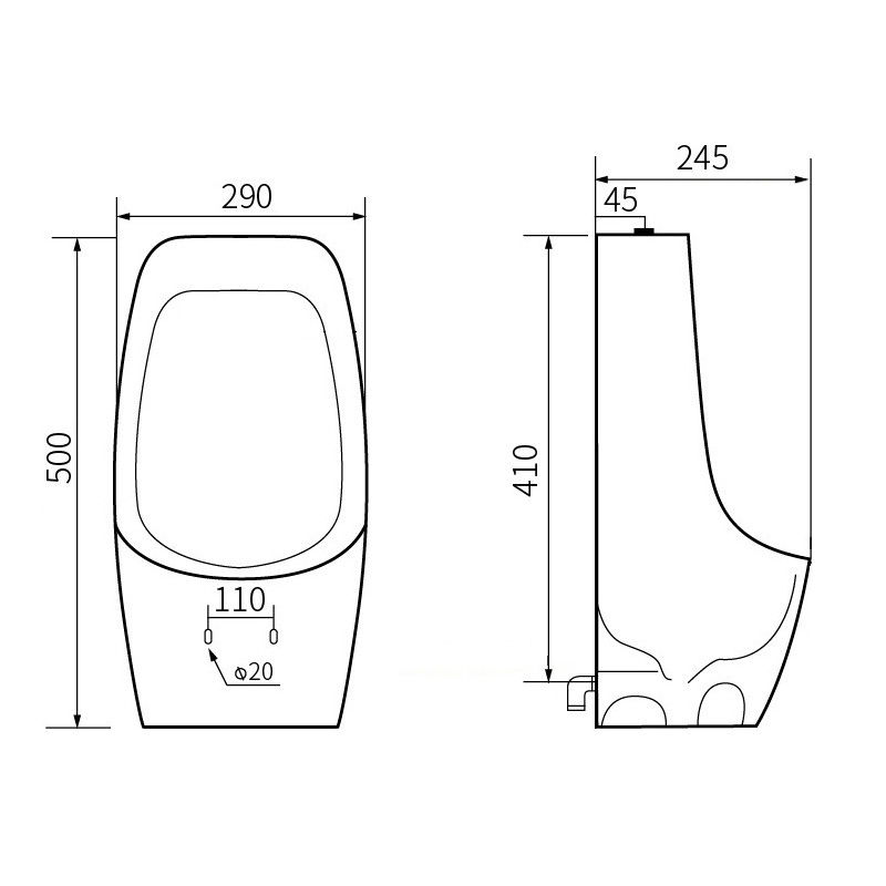 Mexen Carter závesný pisoár, biely - 37045000