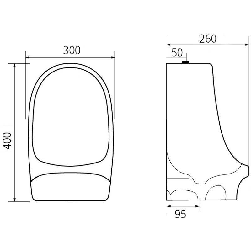 Mexen Owen závesný pisoár, biely - 37074000
