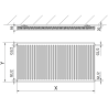 Mexen C11 radiátor s doskou 600 x 2600 mm, bočné pripojenie, 2427 W, biely - W411-060-260-00