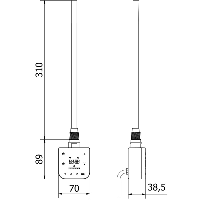 Mexen FA-F elektrická vyhrievacia tyč s Wi-Fi, 300 W, biela - W953-0300-20