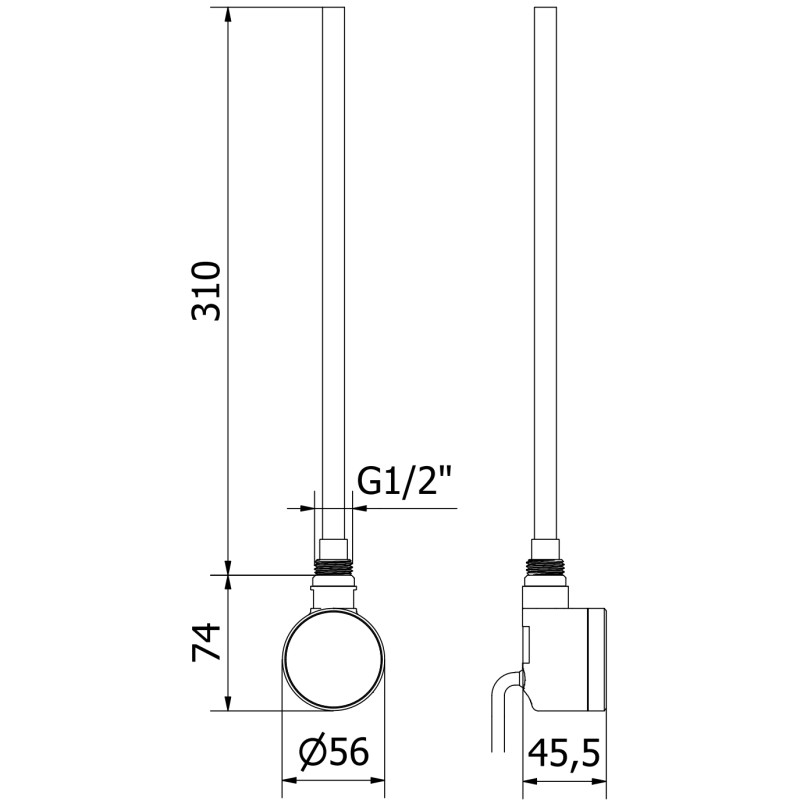 Mexen FA-D22 elektrická výhrevná tyč 300 W, biela - W955-0300-20