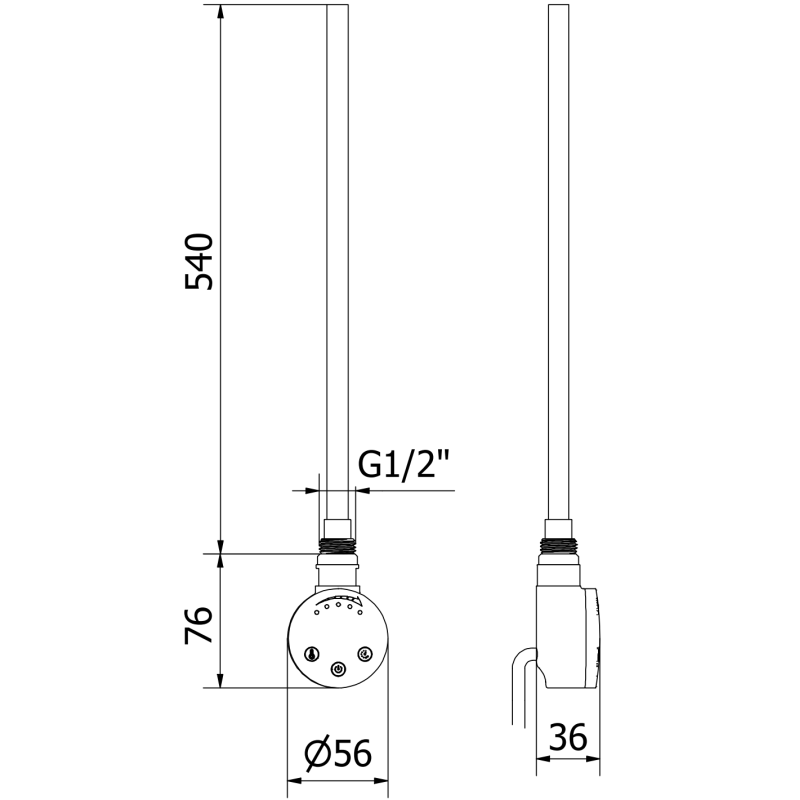 Mexen FA-O elektrický ohrievač 600 W, čierny - W951-0600-70