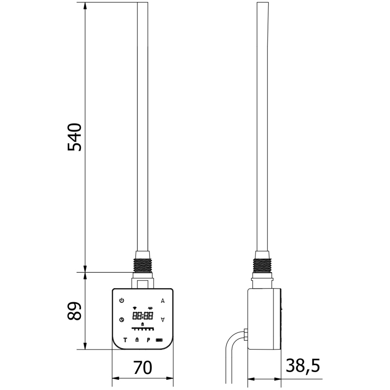 Mexen FA-F elektrická vykurovacia tyč s Wi-fi, 600 W, biela - W953-0600-20