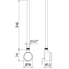 Mexen FA-D22 elektrická vykurovacia tyč 600 W, biela - W955-0600-20