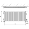 Mexen CV11 vykurovací panel 600 x 1200 mm, dolné pripojenie, 1120 W, biely - W611-060-120-00