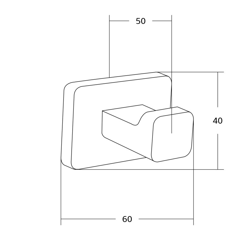 Mexen Asis háčik na uterák, čierny - 7017635-70