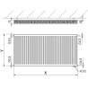 Mexen CV21 doskový radiátor 400 x 1400 mm, spodné pripojenie, 1297 W, biely - W621-040-140-00