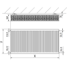 Mexen C33 radiátor panelový 600 x 1600 mm, bočné pripojenie, 3735 W, biely - W433-060-160-00
