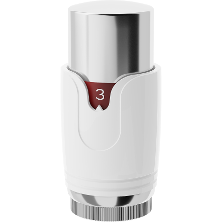 Mexen Uni-Term termostatická hlavica na radiátor, biela/chróm - W900-000-21