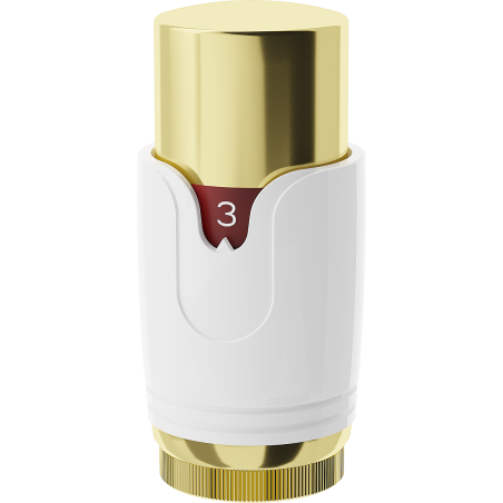 Mexen Uni-Term termostatická hlavica na radiátor, biela/zlatá - W900-000-25