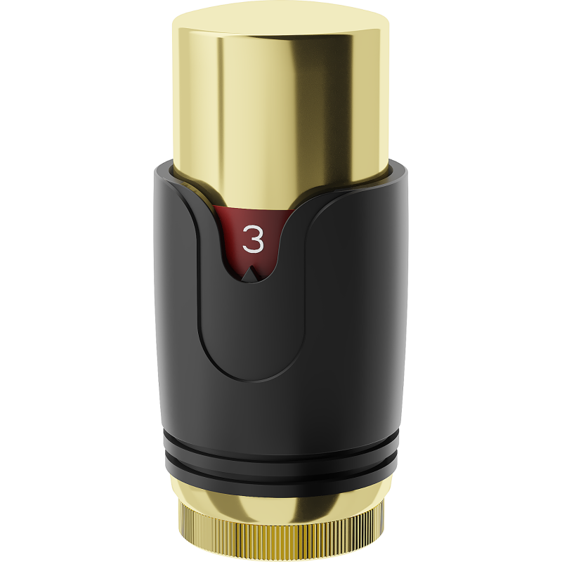 Mexen Uni-Term termostatická hlavica na radiátor, čierna/zlatá - W900-000-75