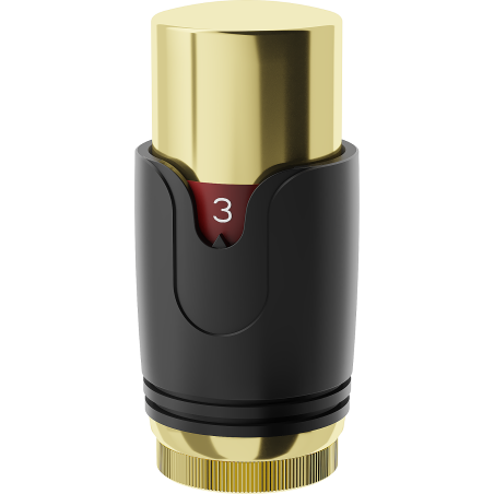 Mexen Uni-Term termostatická hlavica na radiátor, čierna/zlatá - W900-000-75