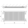 Mexen C11 radiátor doskový 900 x 2200 mm, bočné pripojenie, 2801 W, antracit - W411-090-220-66