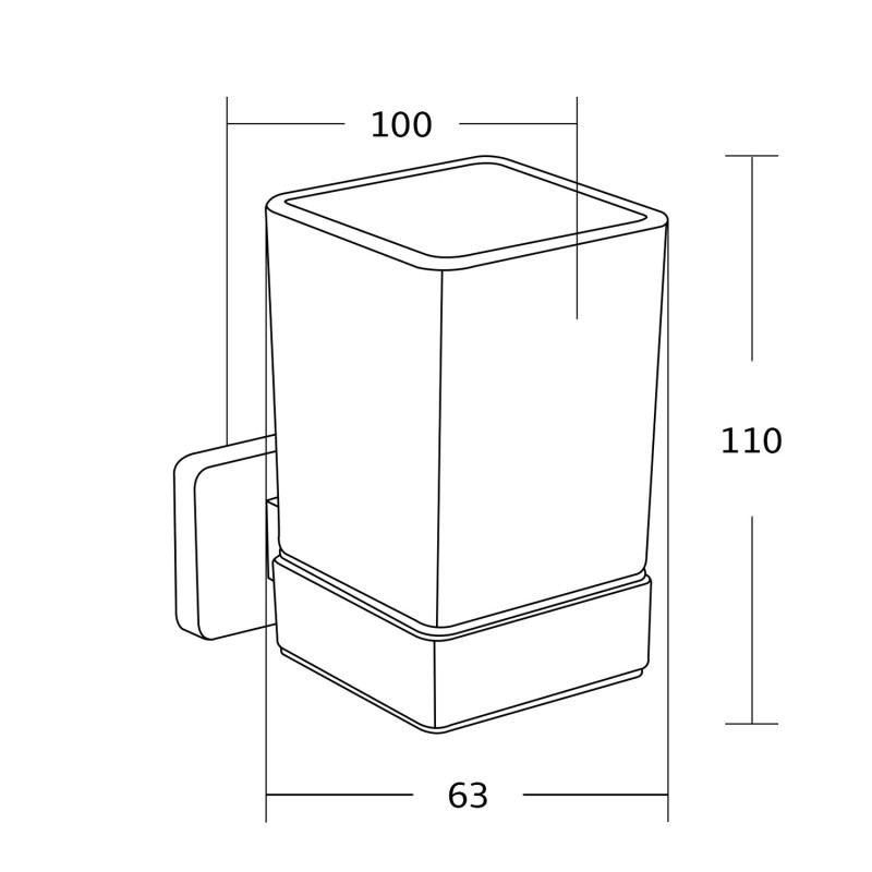 Mexen Asis pohár na zubnú kefku, zlatý - 7017638-50