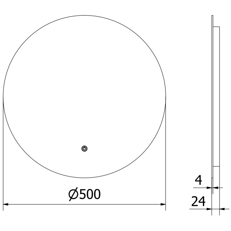 Mexen Erg kúpeľňové zrkadlo s osvetlením, okrúhle 50 cm, LED 6000K, proti zahmlievaniu - 9823-050-050-611-00