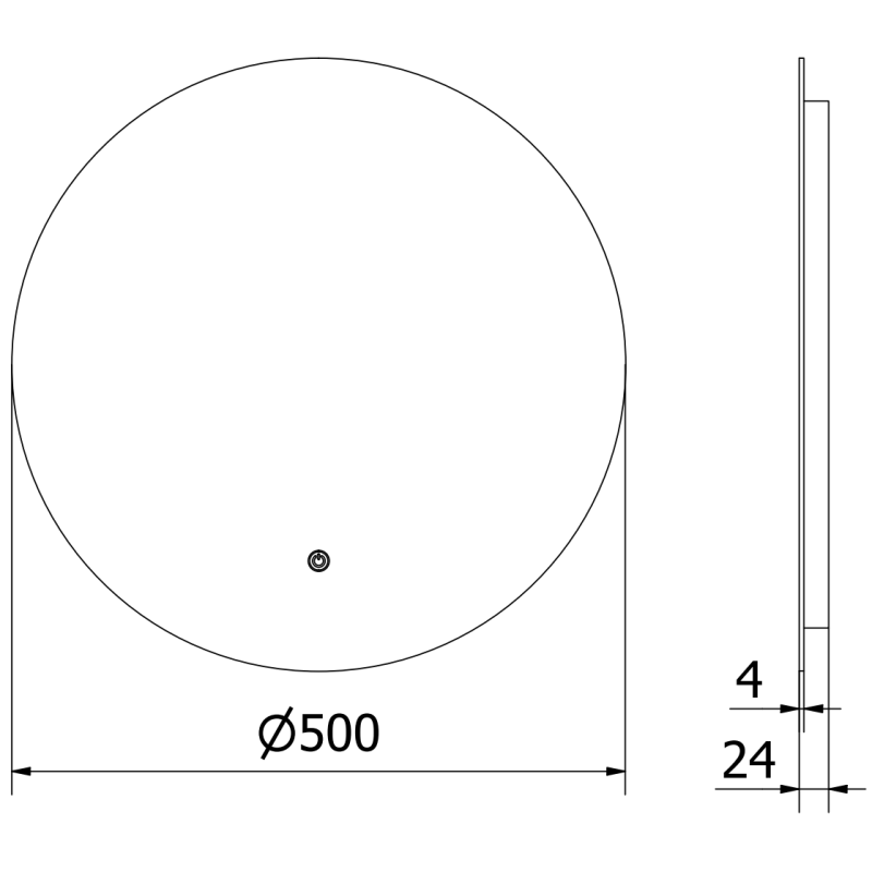 Mexen Erg podsvietené kúpeľňové zrkadlo, okrúhle 50 cm, LED 6000K, anti-pára - 9823-050-050-611-00