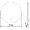 Mexen Erg podsvietené kúpeľňové zrkadlo, okrúhle 50 cm, LED 6000K, anti-pára - 9823-050-050-611-00