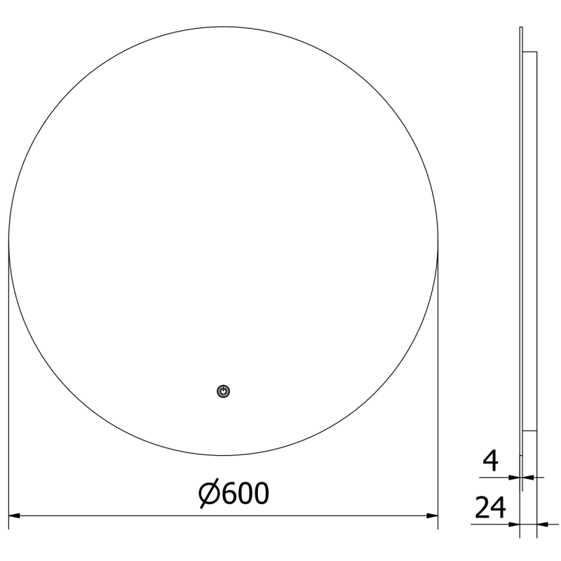 Mexen Erg osvetlené kúpeľňové zrkadlo, okrúhle 60 cm, LED 6000K, antikondenzačné - 9823-060-060-611-00
