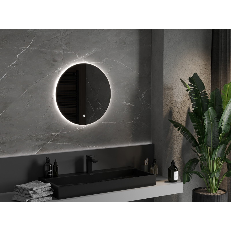 Mexen Erg kúpeľňové zrkadlo s podsvietením, okrúhle 60 cm, LED 6000K, proti zahmlievaniu - 9823-060-060-611-00