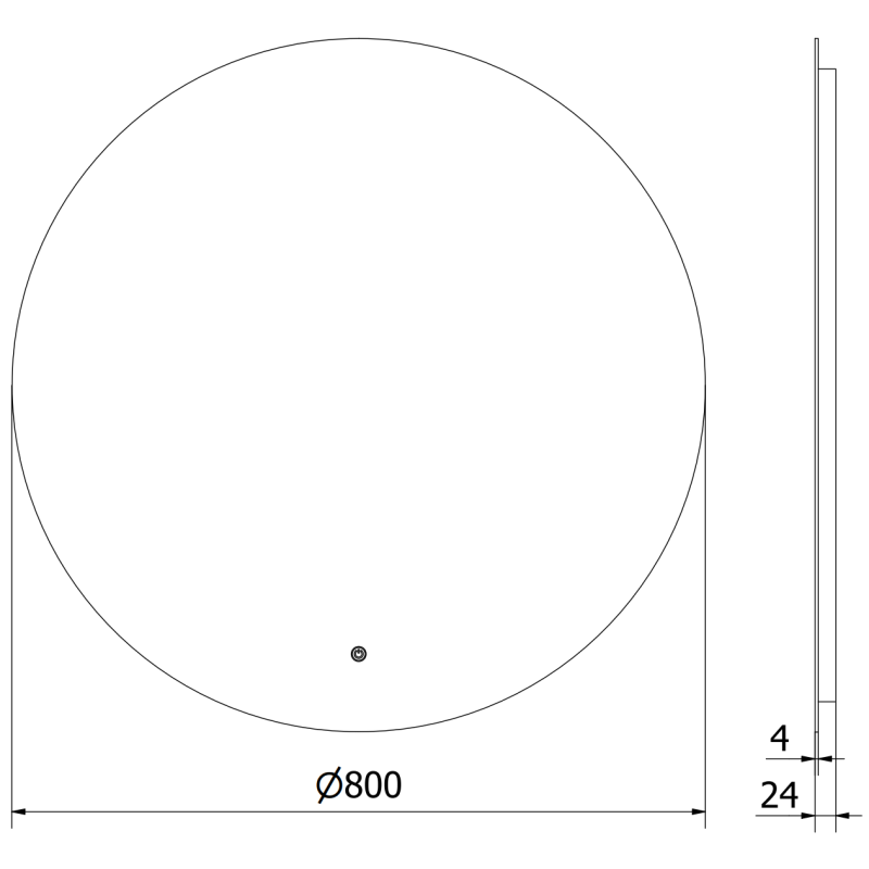 Mexen Erg kruhové podsvietené kúpeľňové zrkadlo, 80 cm, LED 6000K, antifog - 9823-080-080-611-00