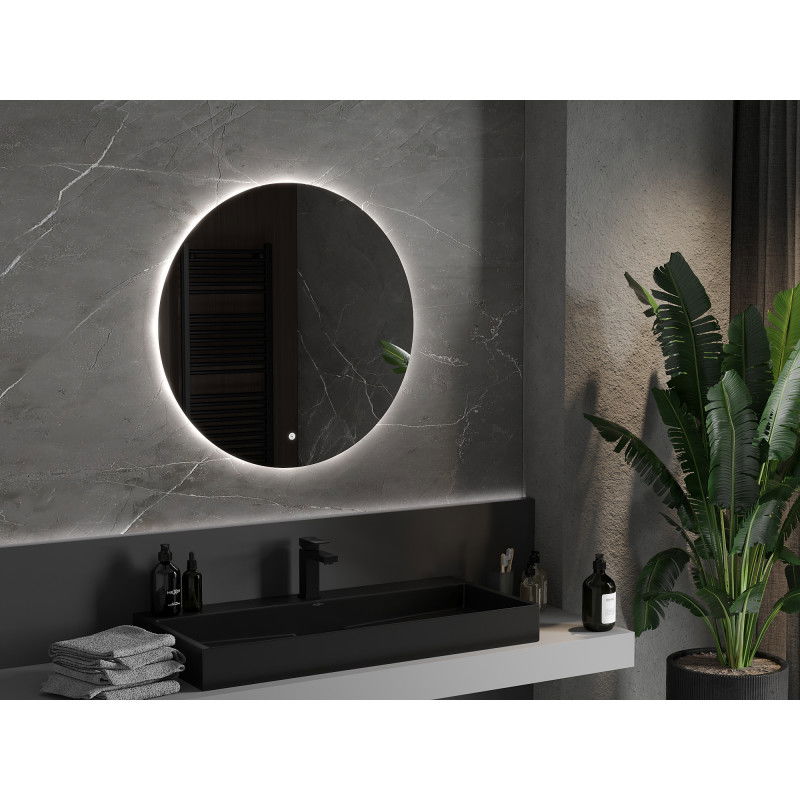 Mexen Erg kruhové podsvietené kúpeľňové zrkadlo, 80 cm, LED 6000K, antifog - 9823-080-080-611-00