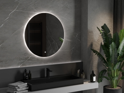 Mexen Erg kúpeľňové zrkadlo s osvetlením, okrúhle 80 cm, LED 6000K, protirosná funkcia - 9823-080-080-611-00