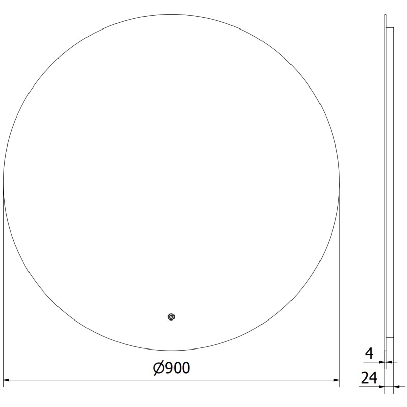 Mexen Erg kúpeľňové zrkadlo s osvetlením, okrúhle 90 cm, LED 6000K, proti zahmlievaniu - 9823-090-090-611-00