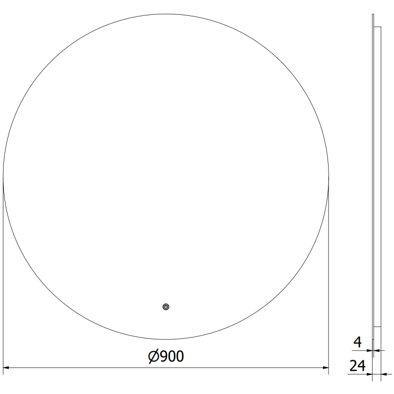 Mexen Erg osvetlené kúpeľňové zrkadlo, okrúhle 90 cm, LED 6000K, proti zahmlievaniu - 9823-090-090-611-00
