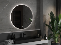 Mexen Erg kúpeľňové zrkadlo s osvetlením, okrúhle 90 cm, LED 6000K, proti zahmlievaniu - 9823-090-090-611-00